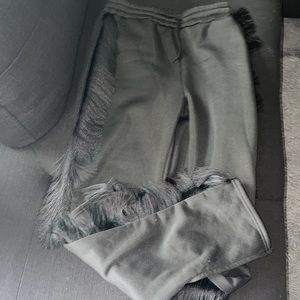 Black fringe pants